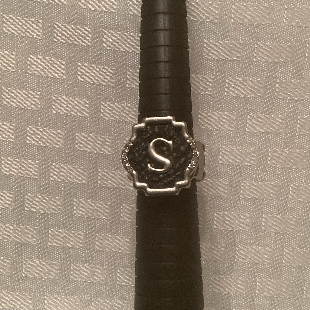 Ganz Initial S Black Silver-Tone Ring 15$